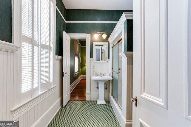 bathroom featuring sink and tile floors