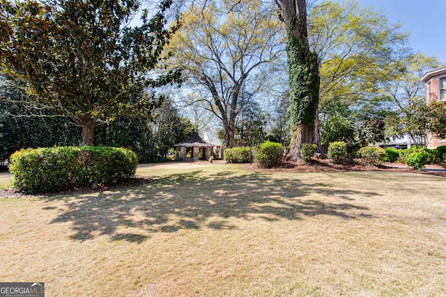 view of yard featuring a gazebo