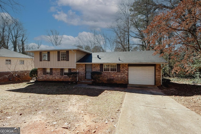 split level home featuring a garage