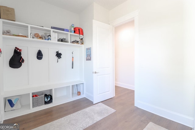 mudroom with light wood-type flooring