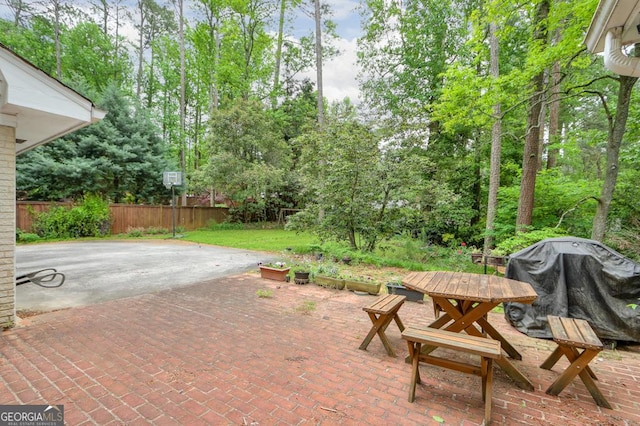 view of patio / terrace featuring a grill