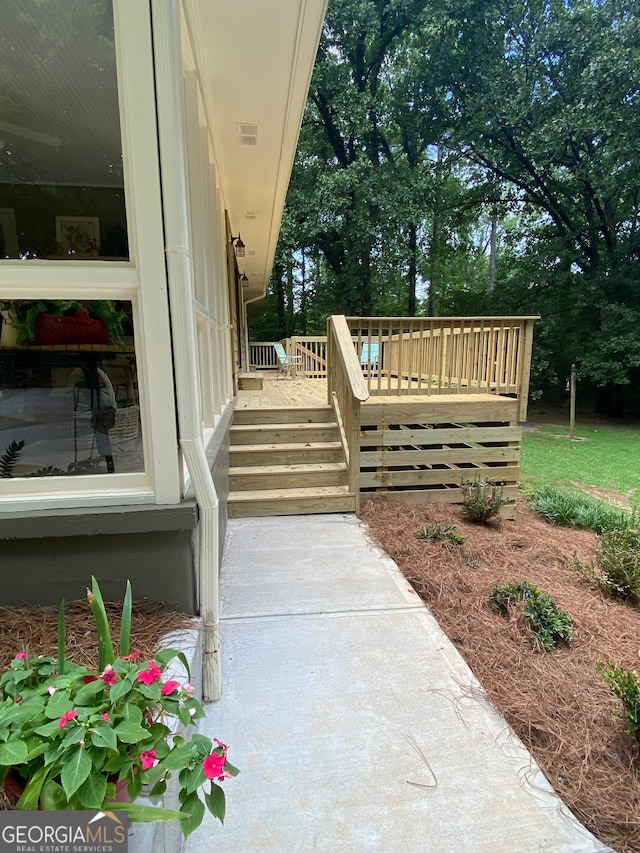 exterior space featuring a deck