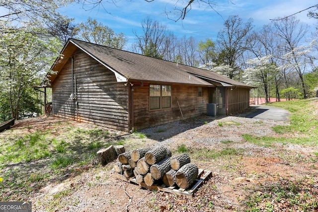 view of property exterior featuring central air condition unit