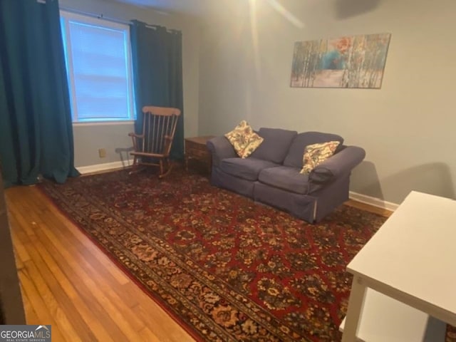 living room featuring hardwood / wood-style floors