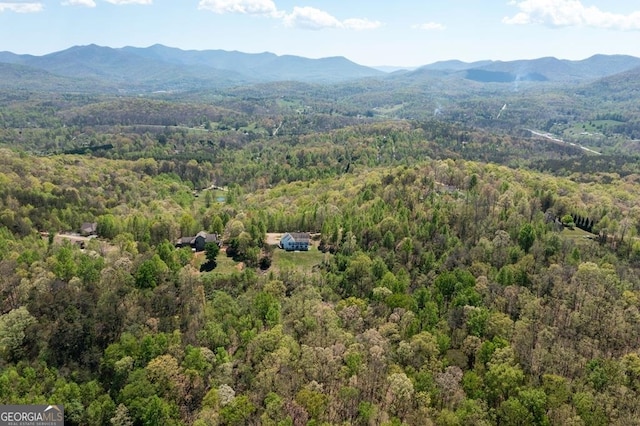 aerial view featuring a mountain view