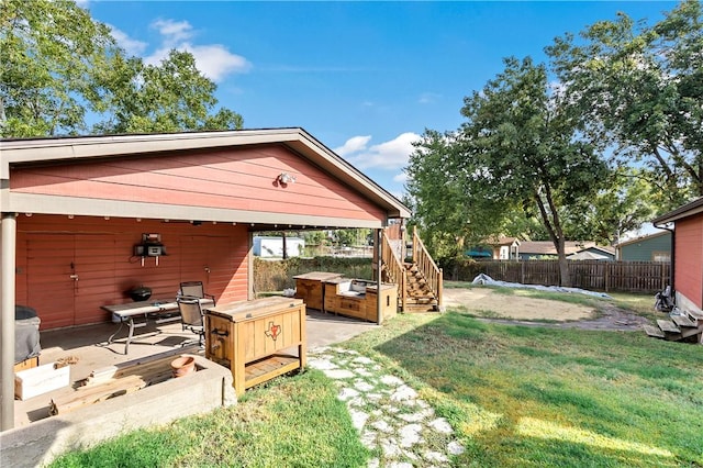 view of yard featuring a deck