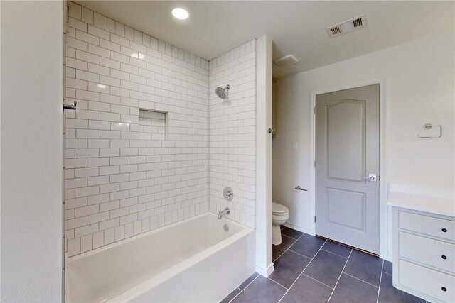 1107 Royal Adelade Dr, College Station, TX 77845 - bathroom with tile patterned flooring, tub / shower combination, and vanity