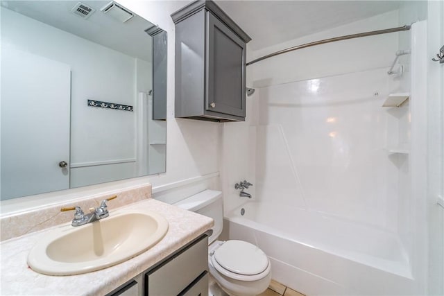 2212 Young Pl Unit A, Bryan, TX 77807 - bathroom featuring toilet, shower / bath combination, vanity, and visible vents