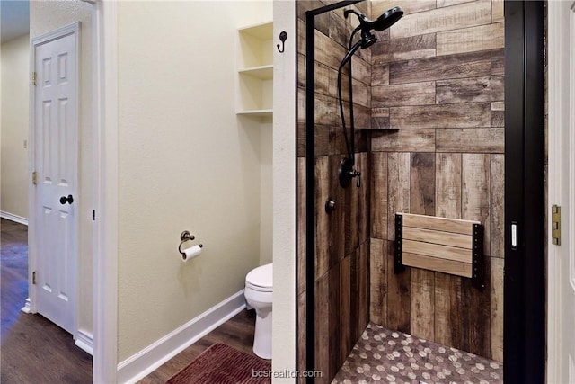 7576 River Ridge Drive, College Station, TX 77845 - full bath with tiled shower and wood finished floors