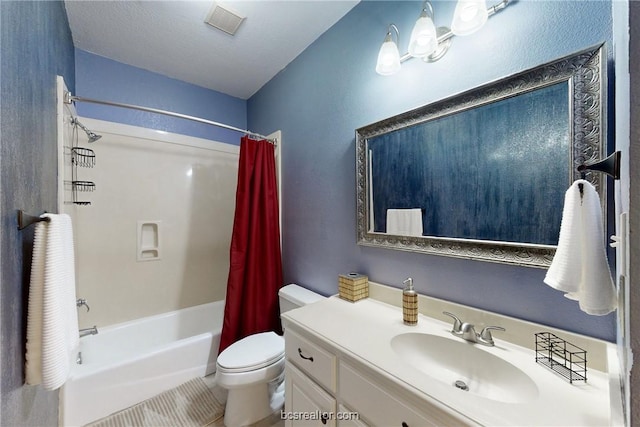 7576 River Ridge Drive, College Station, TX 77845 - full bathroom with shower / bath combo with shower curtain, vanity, and tile patterned flooring