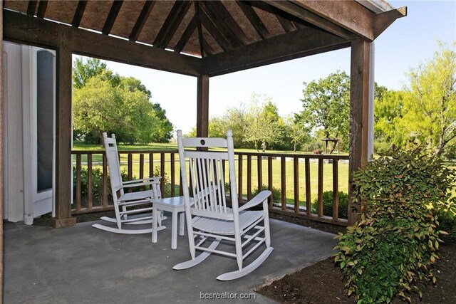 7576 River Ridge Drive, College Station, TX 77845 - view of patio featuring a gazebo
