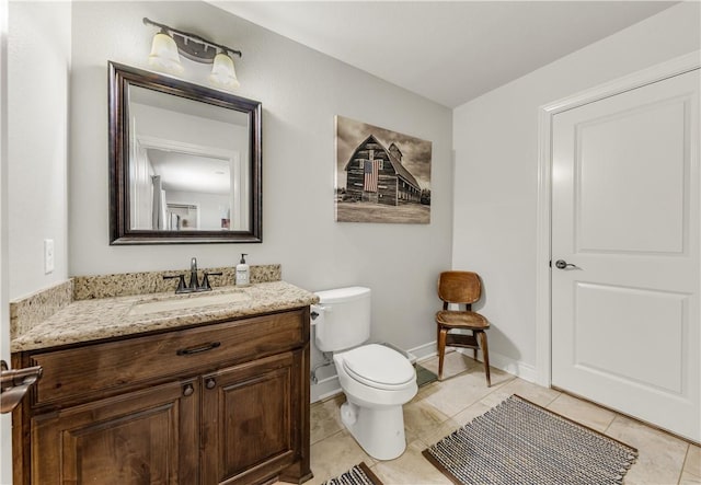 5149 Mandarin Way, College Station, TX 77845 - half bathroom with vanity and tile patterned floors