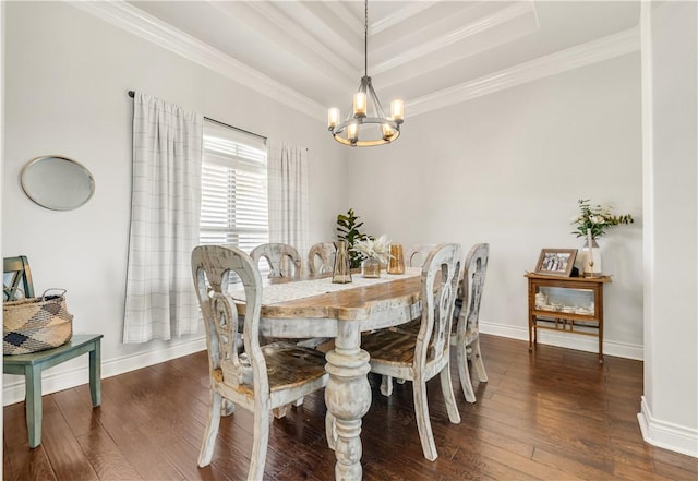 5149 Mandarin Way, College Station, TX 77845 - dining area with a chandelier, crown molding, and hardwood / wood-style floors