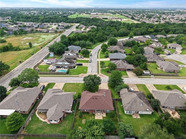 drone / aerial view with a residential view