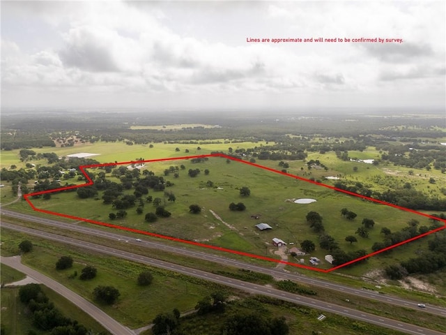 4454 Fm 60 E, Somerville, TX 77879 - aerial view of sparsely populated area featuring property boundaries highlighted