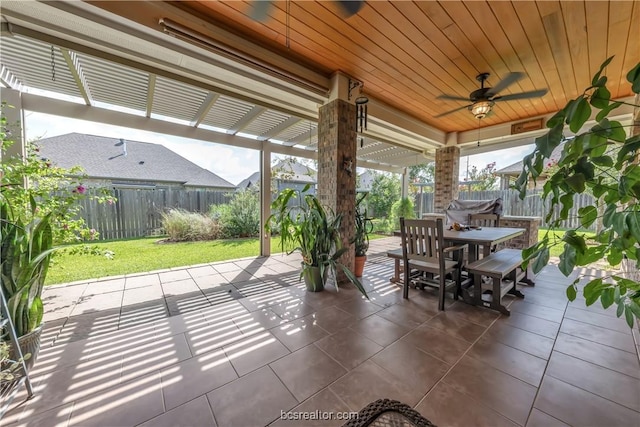 view of patio / terrace featuring ceiling fan