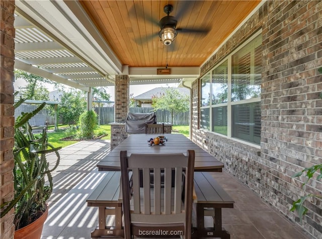 view of patio featuring a pergola and grilling area