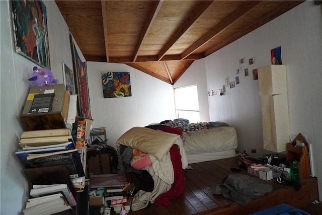 608 W 27th St, Bryan, TX 77803 - bedroom featuring hardwood / wood-style flooring and wooden ceiling