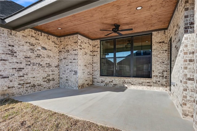 view of patio / terrace featuring a ceiling fan