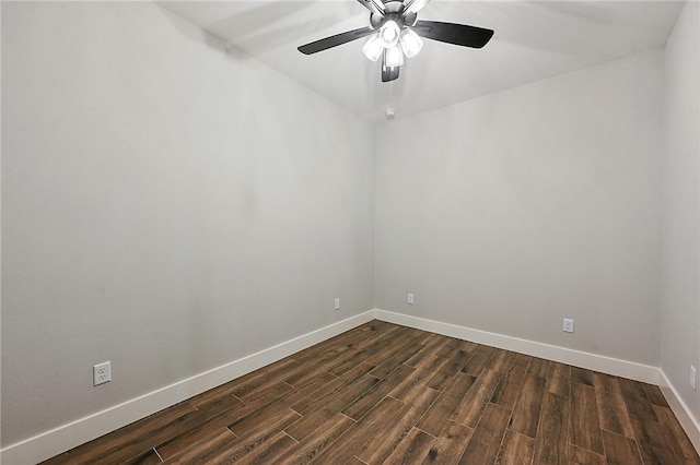 spare room with ceiling fan