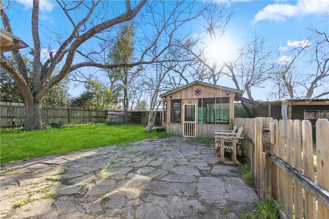 view of patio featuring a fenced backyard