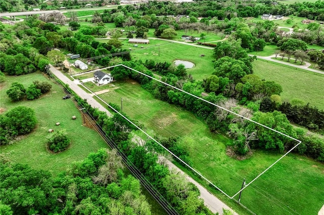 aerial view featuring a rural view