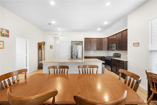 219 Cross Ln, Caldwell, TX 77836 - dining room featuring recessed lighting and light wood-type flooring