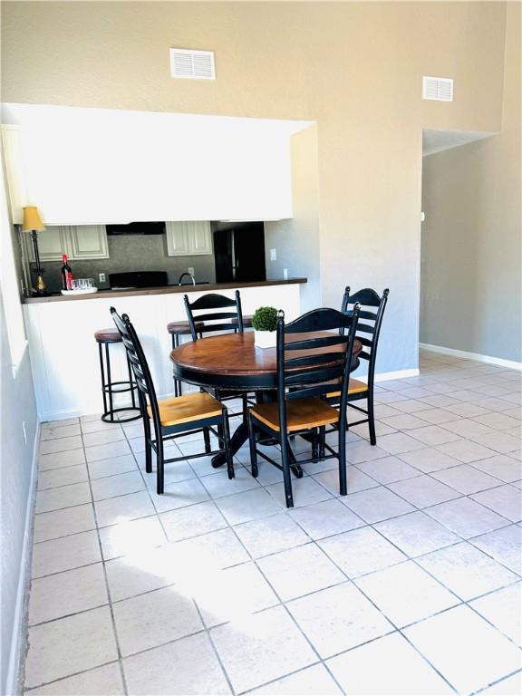 view of tiled dining room