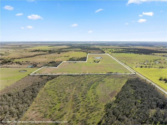 drone / aerial view featuring a rural view