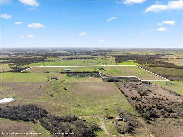 aerial view with a rural view