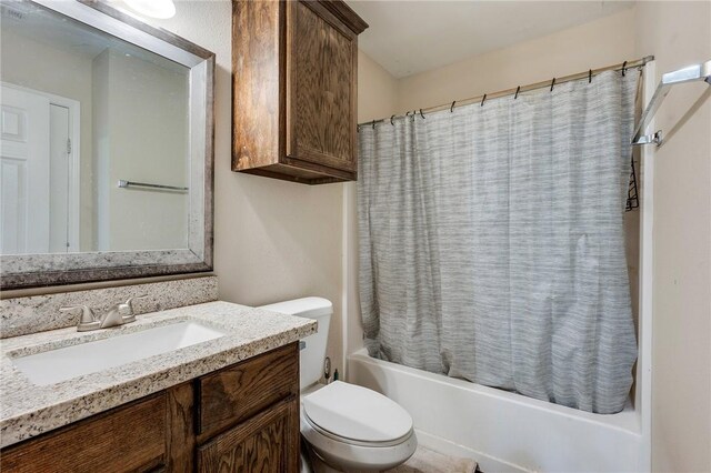 1008 Cedar Run, College Station, TX 77840 - full bath featuring toilet, shower / tub combo, and vanity