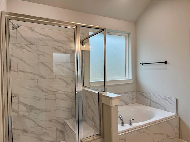 bathroom with independent shower and bath