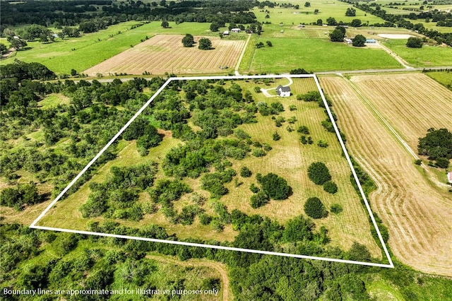 9159 Fm 1362 N, Caldwell, TX 77836 - aerial view of sparsely populated area with property boundaries highlighted and large plots for crops
