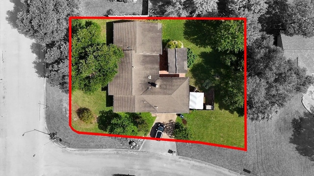 1905 Nueces Dr, College Station, TX 77840 - aerial view of property and surrounding area featuring property parcel outlined