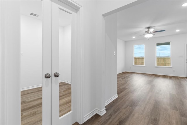 hall featuring hardwood / wood-style floors