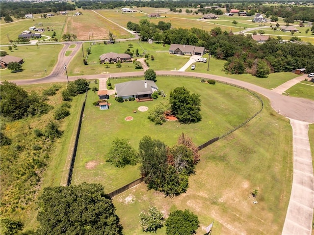 bird's eye view with a rural view