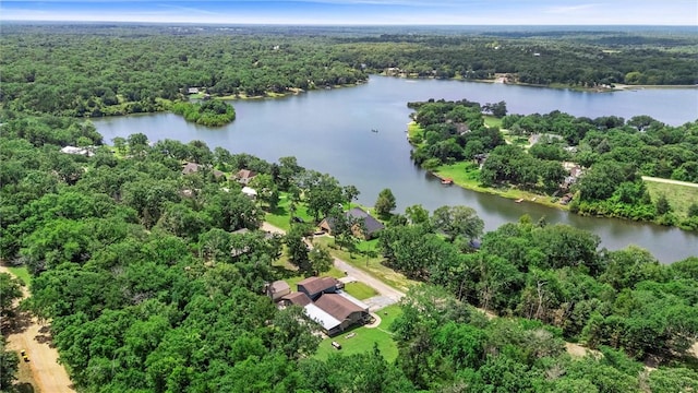 87 Tonkawa Dr, Normangee, TX 77871 - aerial view of property's location with a forest and a large body of water