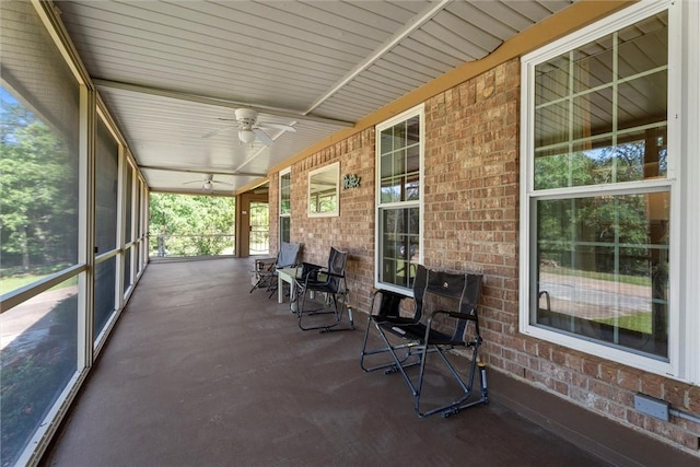 87 Tonkawa Dr, Normangee, TX 77871 - sunroom with a ceiling fan