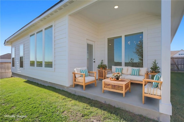 view of patio / terrace featuring an outdoor hangout area