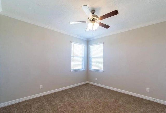 2130 Mountain Wind Loop, Bryan, TX 77807 - carpeted spare room with ceiling fan and crown molding