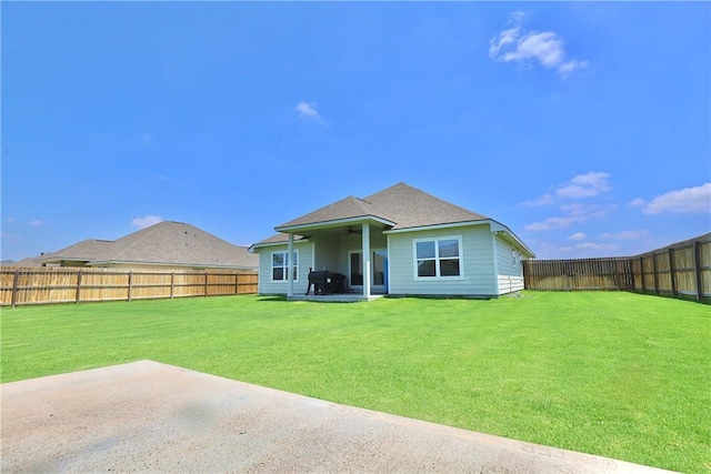 172 Pleasant Path, Somerville, TX 77879 - rear view of house with a ceiling fan and a patio area