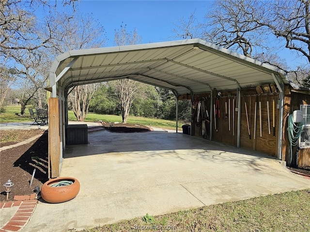 view of car parking with a carport