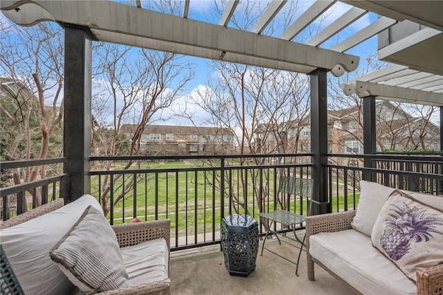 balcony with a pergola