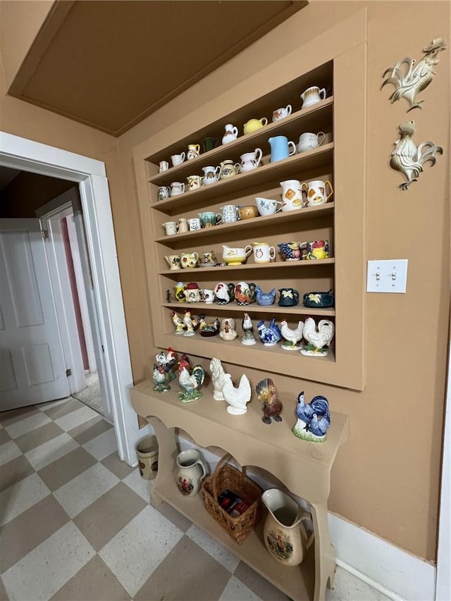 view of wine cellar