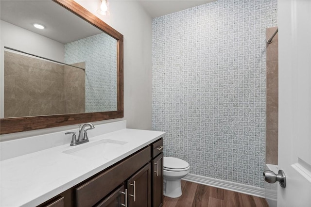 3008 Alpha Ct, Bryan, TX 77808 - bathroom with vanity, toilet, and wood finished floors