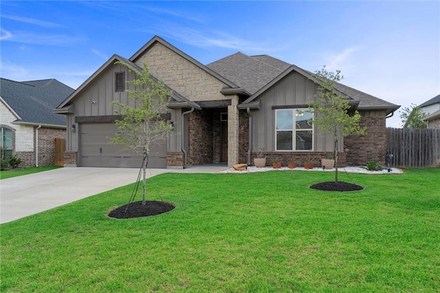 3008 Alpha Ct, Bryan, TX 77808 - view of front facade featuring board and batten siding, a garage, driveway, and brick siding
