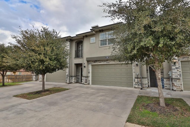 view of property with a garage