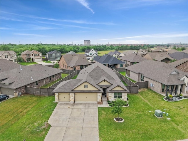 bird's eye view with a residential view