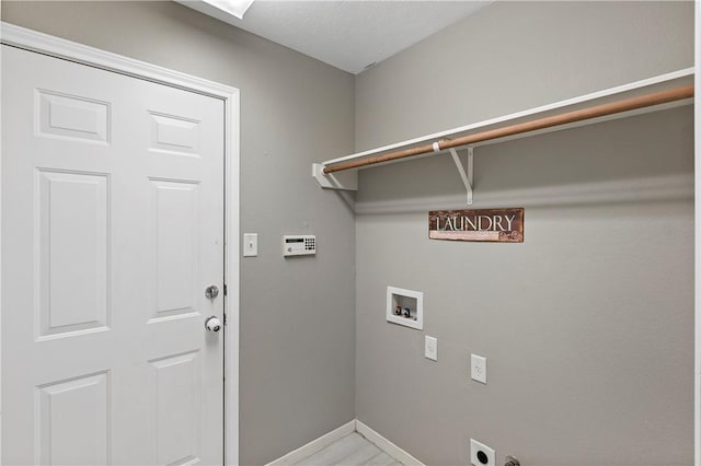 washroom featuring electric dryer hookup and hookup for a washing machine