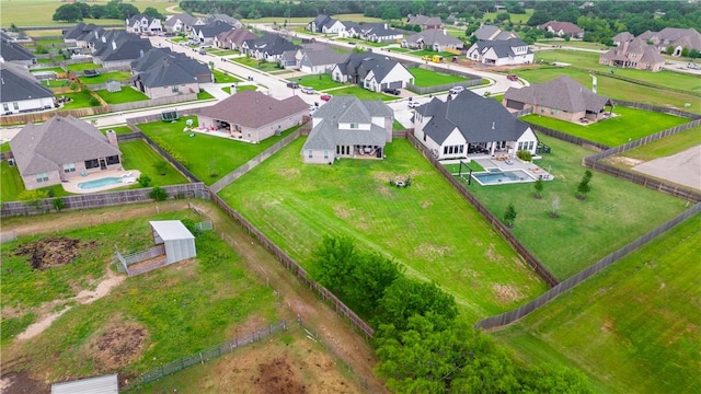 aerial view with a residential view